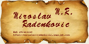 Miroslav Radenković vizit kartica